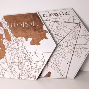 Kodulinna kaart graveerituna